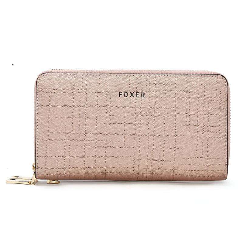 FOXER Spilt Leather Women's Long Wallet 2025 New Trendy Fashion Zipper Phone Bag Large Capacity Clutch Purse Gift For Mom,Lover