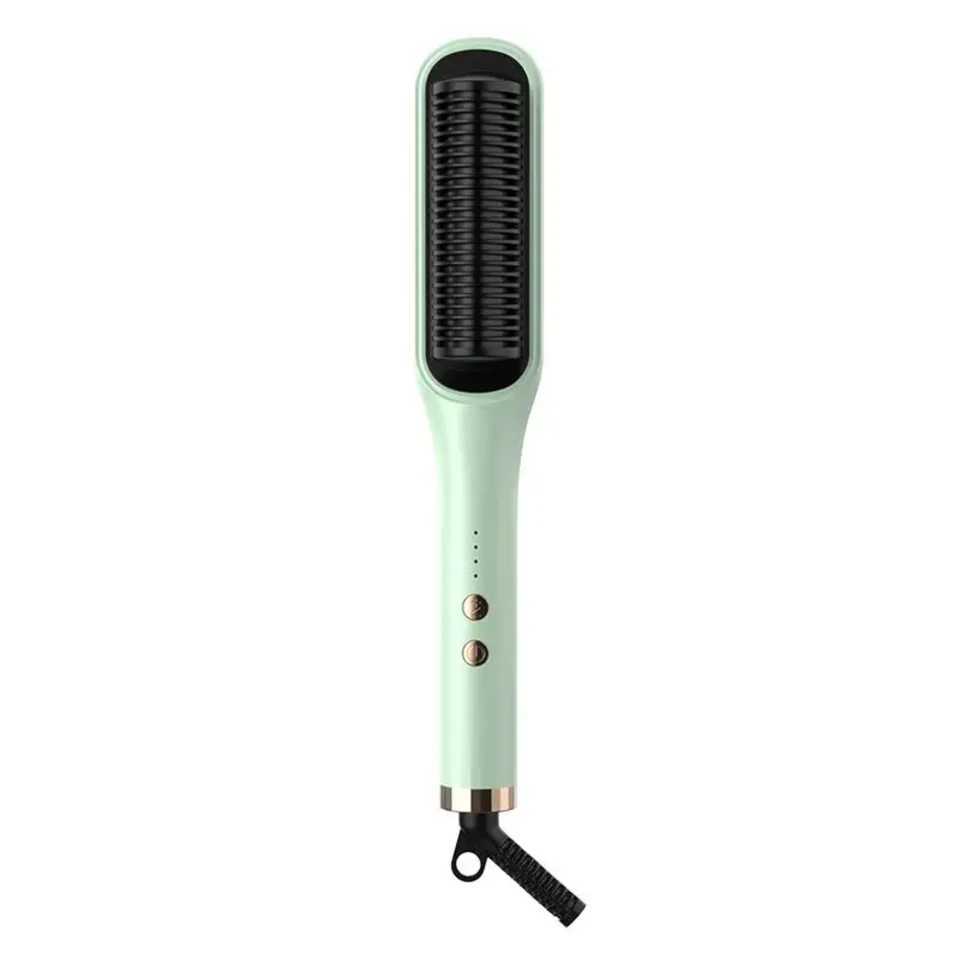 Effortless Fast-Heating Hair Brush and Straightener for Silky Smooth - Anti-Scald Technology Auto Power Off Perfect Fri W250610