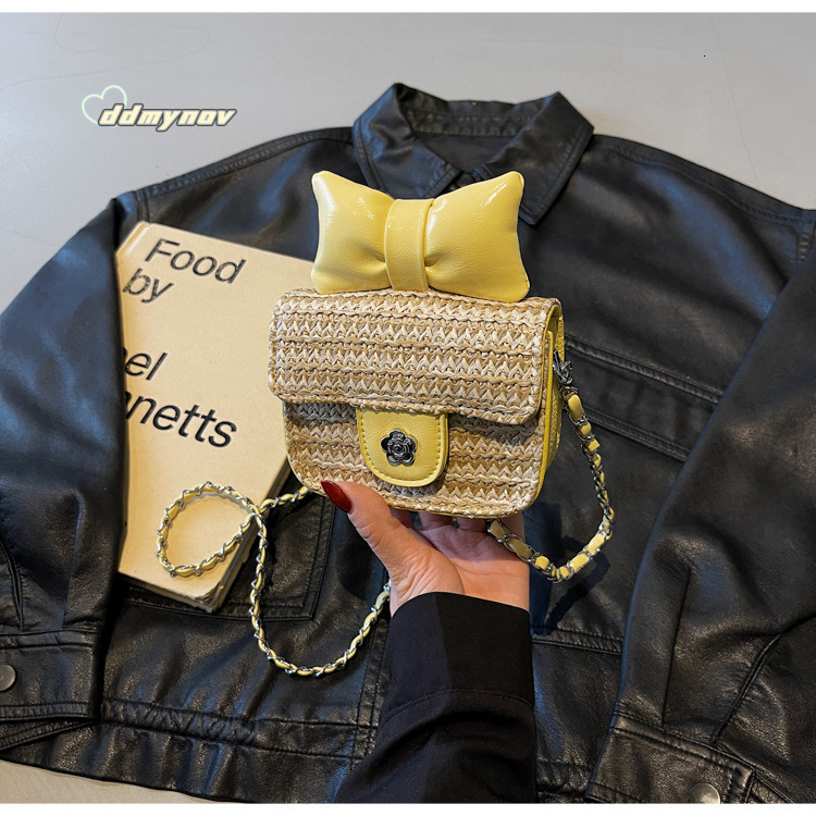 Korean Mini Textured Small 2025 New Fashion Stylish Chain Crossbody Bag Spring Summer Niche Bowknot ddmynov