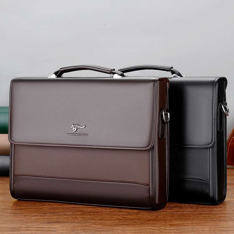 Leather Executives Briefcases For Men Designer Business Tote Wallet Handbag Shoulder Ipad Square Side Crossbody Bag Document