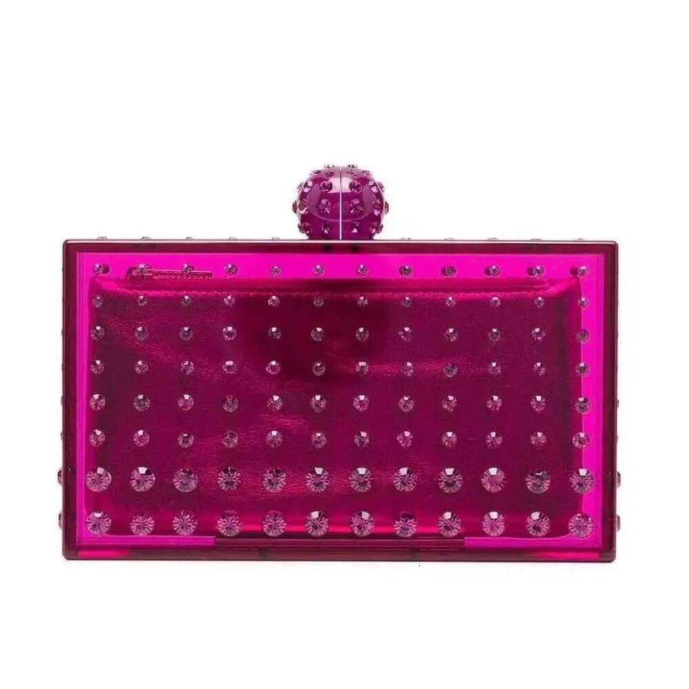 Acrylic clutch bag women Rhinestones clear designer wedding evening party box purse 2023 summer new handbag wholsale