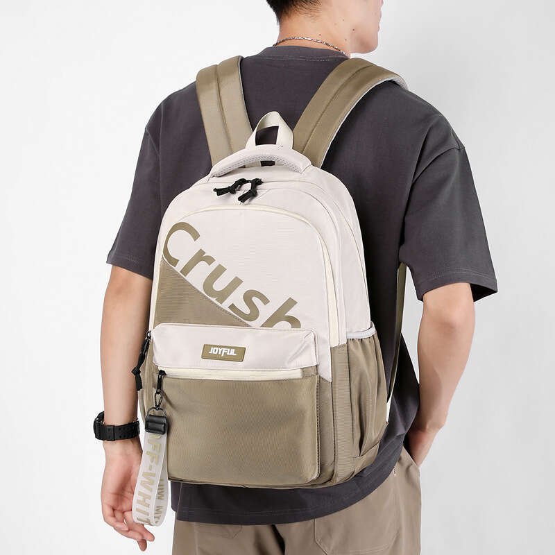 New Style INS Casual Junior High School Student Backpack Unisex Campus Lightweight Burden-Reducing Double Shoulder Bag