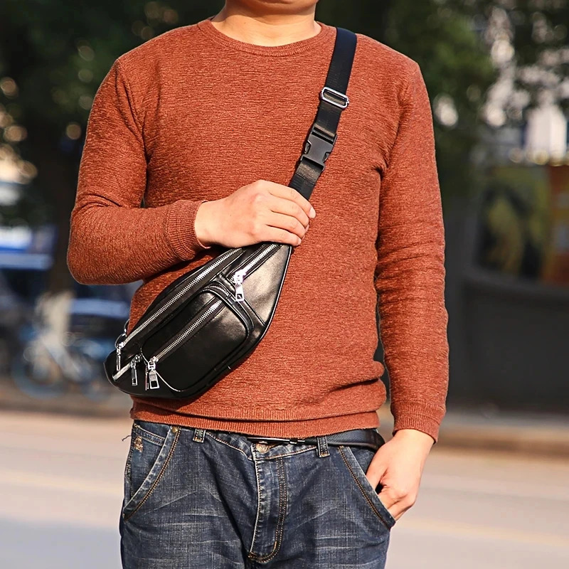 Women Chest Pack Punk Bag Solid PU Leather Handbag Womens Belt Waist Cell Phone Bags 250605