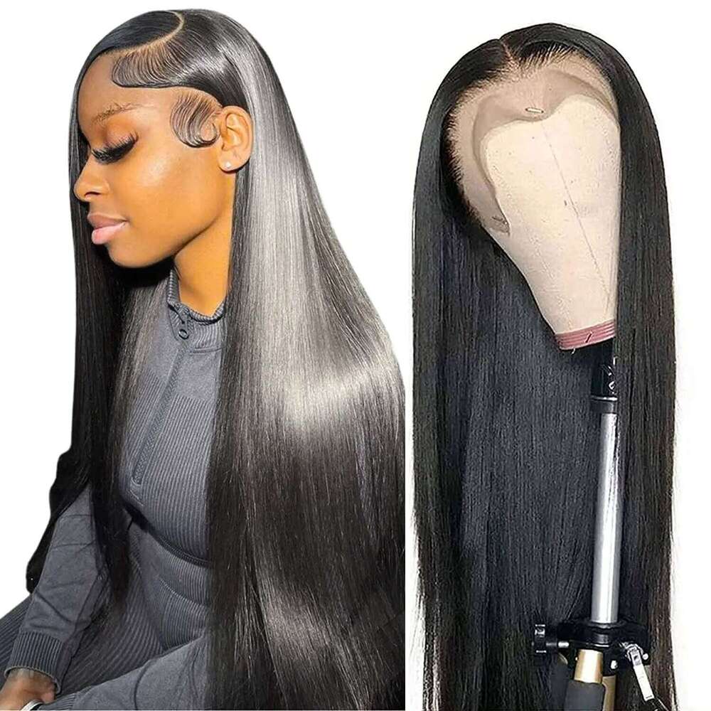 30 inch Bone 13x4 13x6 Hd Lace Frontal Wig Pre Plucked 180% Density Natural Black Straight Human Hair Wigs