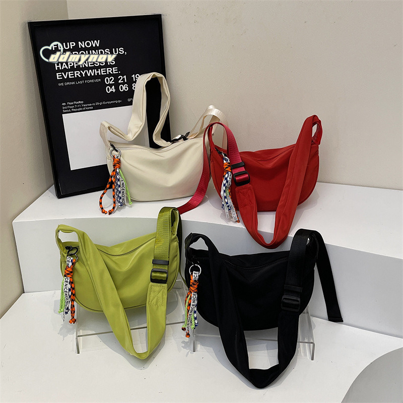 New Canvas Casual Dumpling for Women 2025 Spring Summer Korean Fashion Trendy Single Shoulder High-end Simple Crossbody Bag ddmynov
