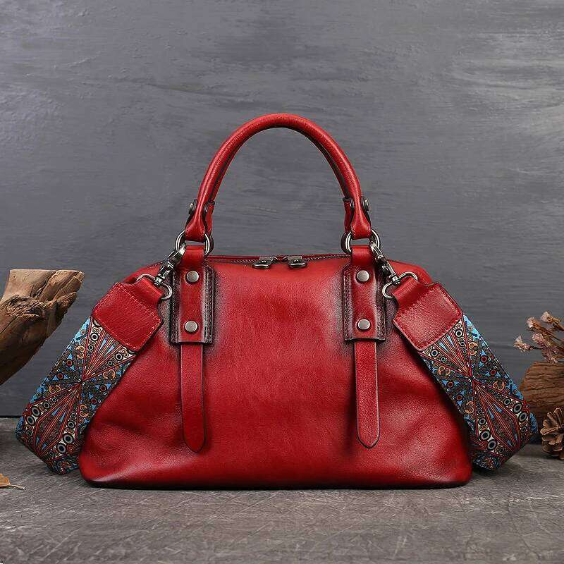 Johnature Genuine Leather Casual Tote 2025 New Vintage Large Capacity Women Bag Soft Real Cowhide Business Handbag Shoulder Bags