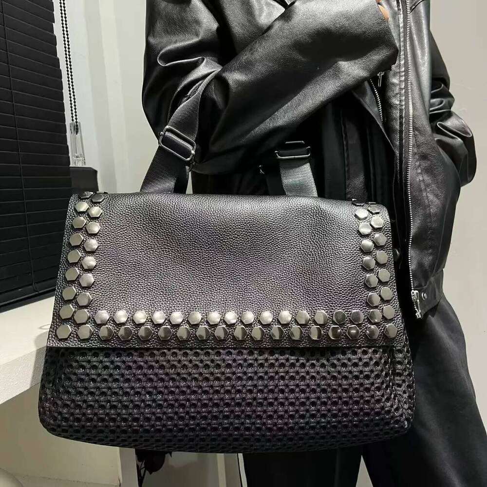 New Women's Leather Ing Handbag Large Capacity Double-Sided Japanese-Korean Fashionable Crossbody Bag