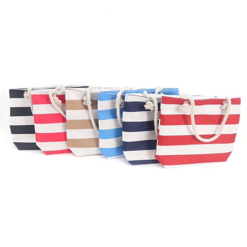 Large Capacity Striped Beach Women's Underarm Shoulder Simple Versatile Casual Storage Canvas Bag