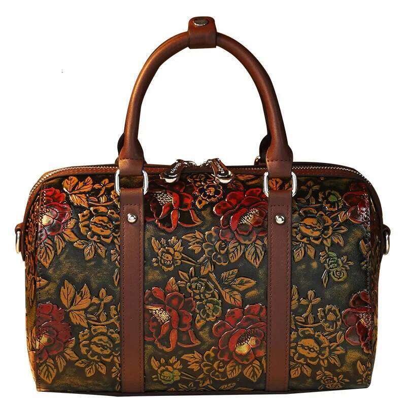 Boston Women's Large Capacity Vintage Floral Pillow 2024 Midlife Mother Bag Rich Fashion Shoulder For Women