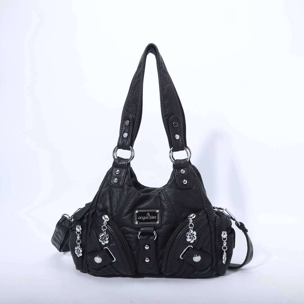 Angelkiss Women Handbags Rose Soft Tote Small Top-Handle Purse Fashion Satchel Multi-Pockets Shoulder Bag Hobos Phone Pack