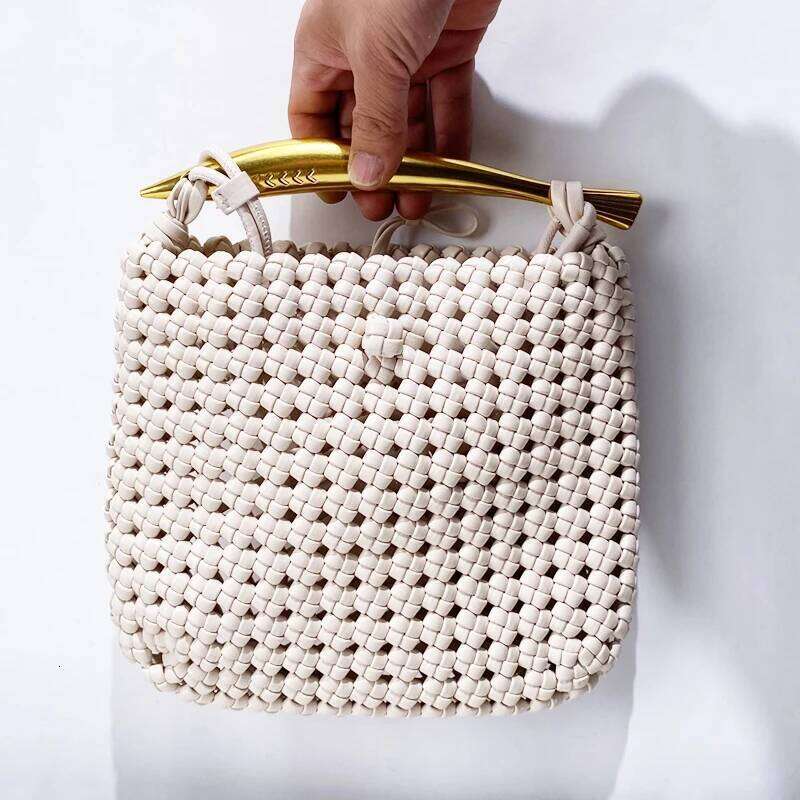 Hollow Out Small Square Weave Bags For Women Designer Handbags And Purses 2025 New In Casual Ladies Shoulder Crossbody
