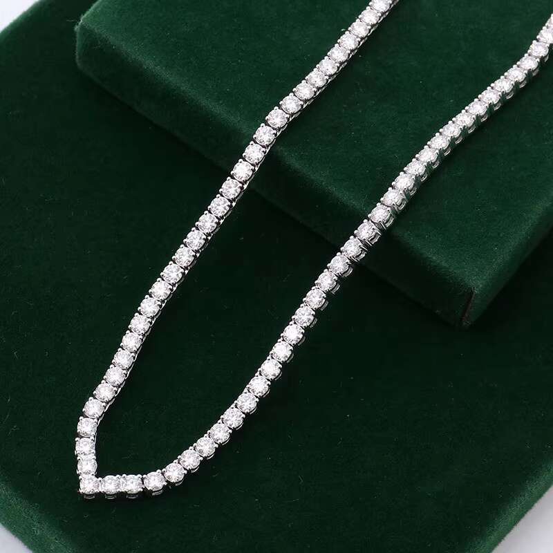 Customize Tennis Necklace Chains for Women Men Iced Out Moissanite Diamond 925 Silver and Gold Silver Jewelry Necklace OACOCA
