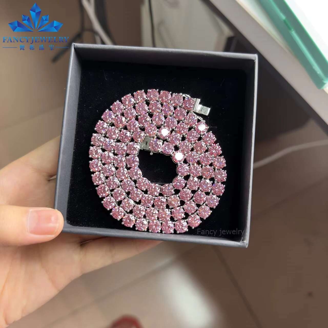 OACOCA 2mm 3mm 4mm 6.5mm Moissanite 925 Sterling Silver Gold Plated Men Necklace Iced Out Jewelry Diamond Moissanite Tennis Link Chain