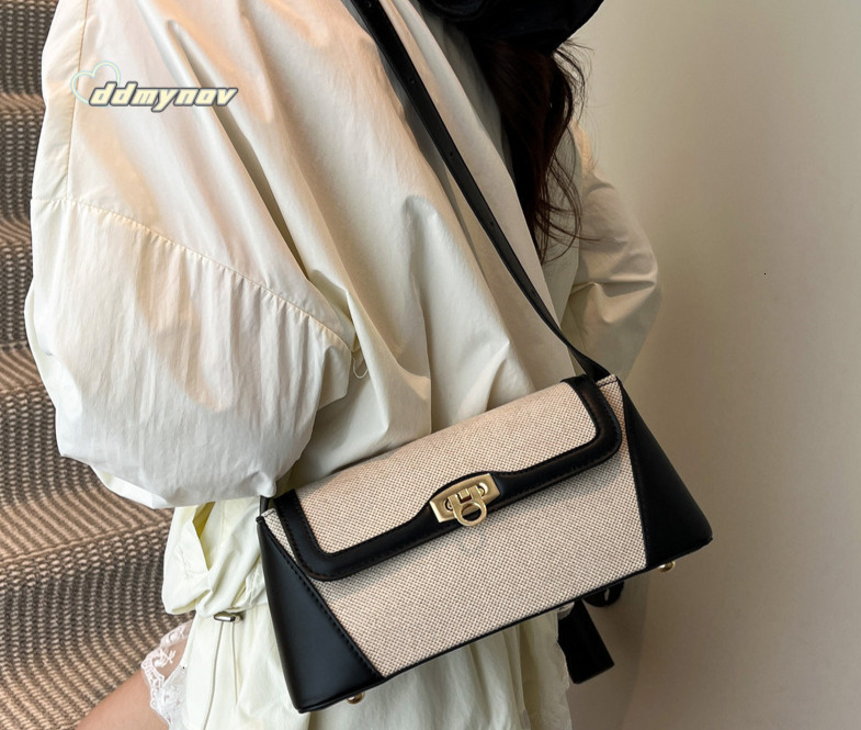 Crossbody for Women 2025 Trendy New Niche Shoulder Color-Block Casual Commuter Versatile Underarm Bag ddmynov