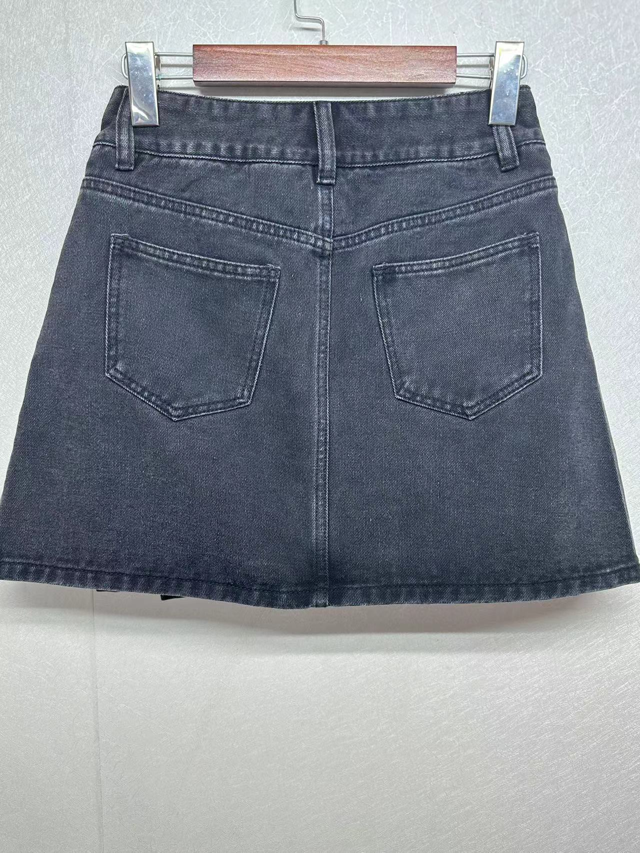 Super cool fashion high waist denim lace skirt manufacturers custom wholesale 1219