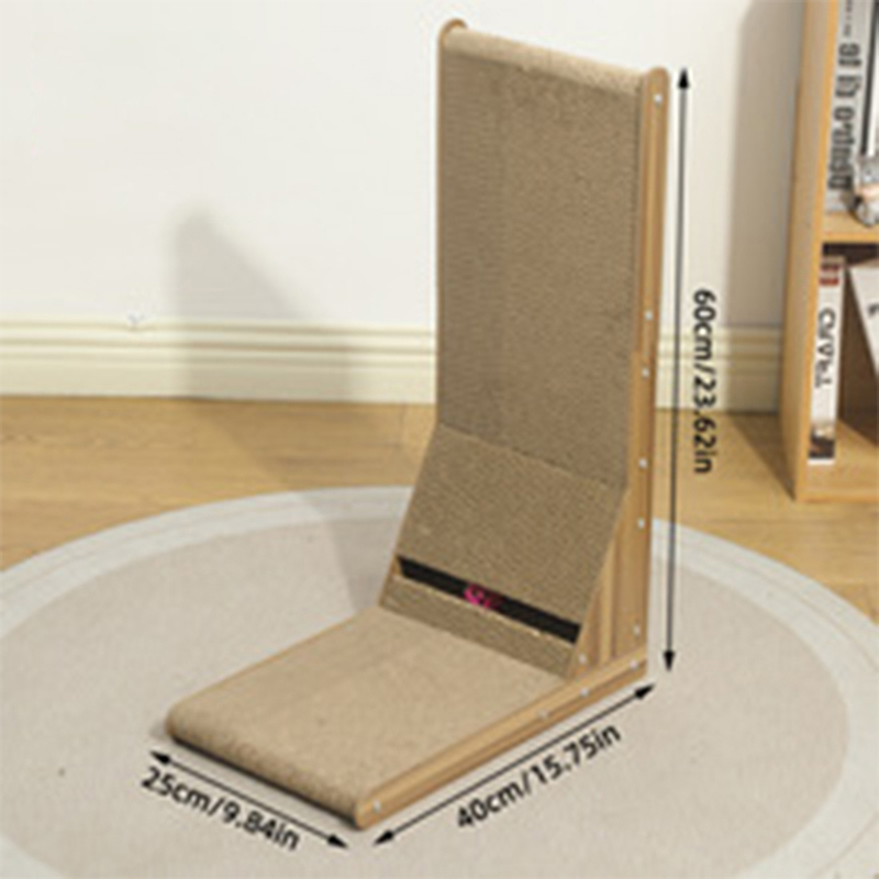 Cross border popular cat scratching board L-shaped vertical corrugated paper grinding claw artifact durable and non shedding cat scratching column sou