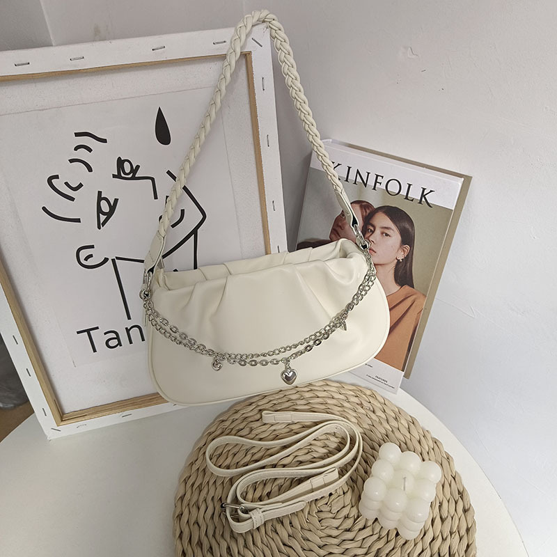 Luxury Wallet With Free Shipping 2025 New Designer Bag Pleated Soft Leather Shoulder Bag Fresh Style High-end Chain Woven Women's Handbag
