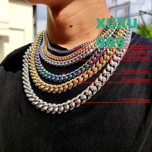 OACOCA Mens 18K Gold Cuban Link Chain Necklace 925 Silver Bracelet Anklet Set with Diamond Iced Out Moissanite Pendant Hip Hop Style
