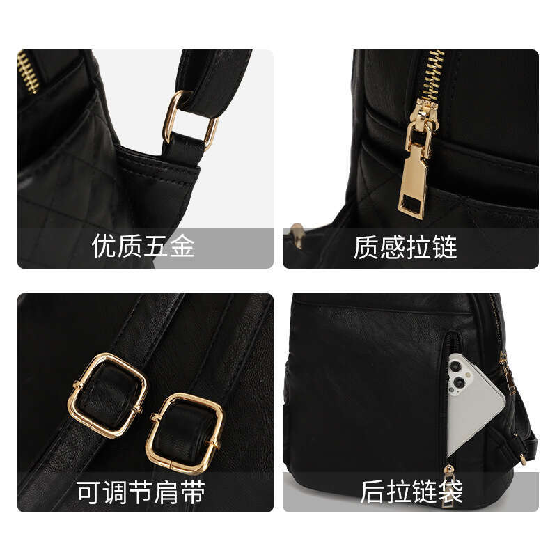 New Women's Quilted Fashion Single Shoulder Bag Large Capacity Handbag Business Small Backpack