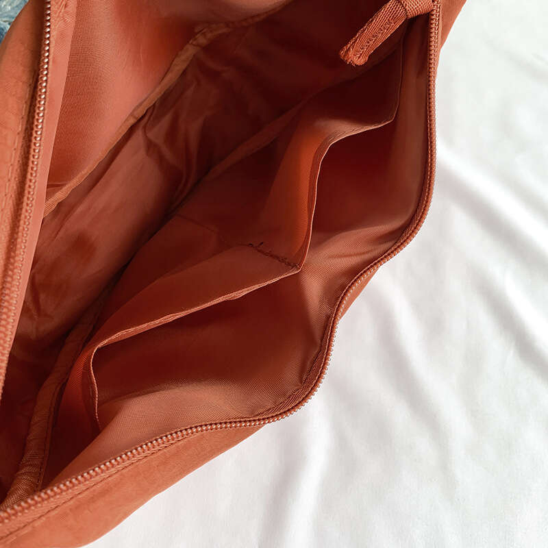 Korean Style Washed Fabric Pleated Dumpling Solid Color Simple Lightweight Shoulder Versatile Casual Underarm Crossbody Bag