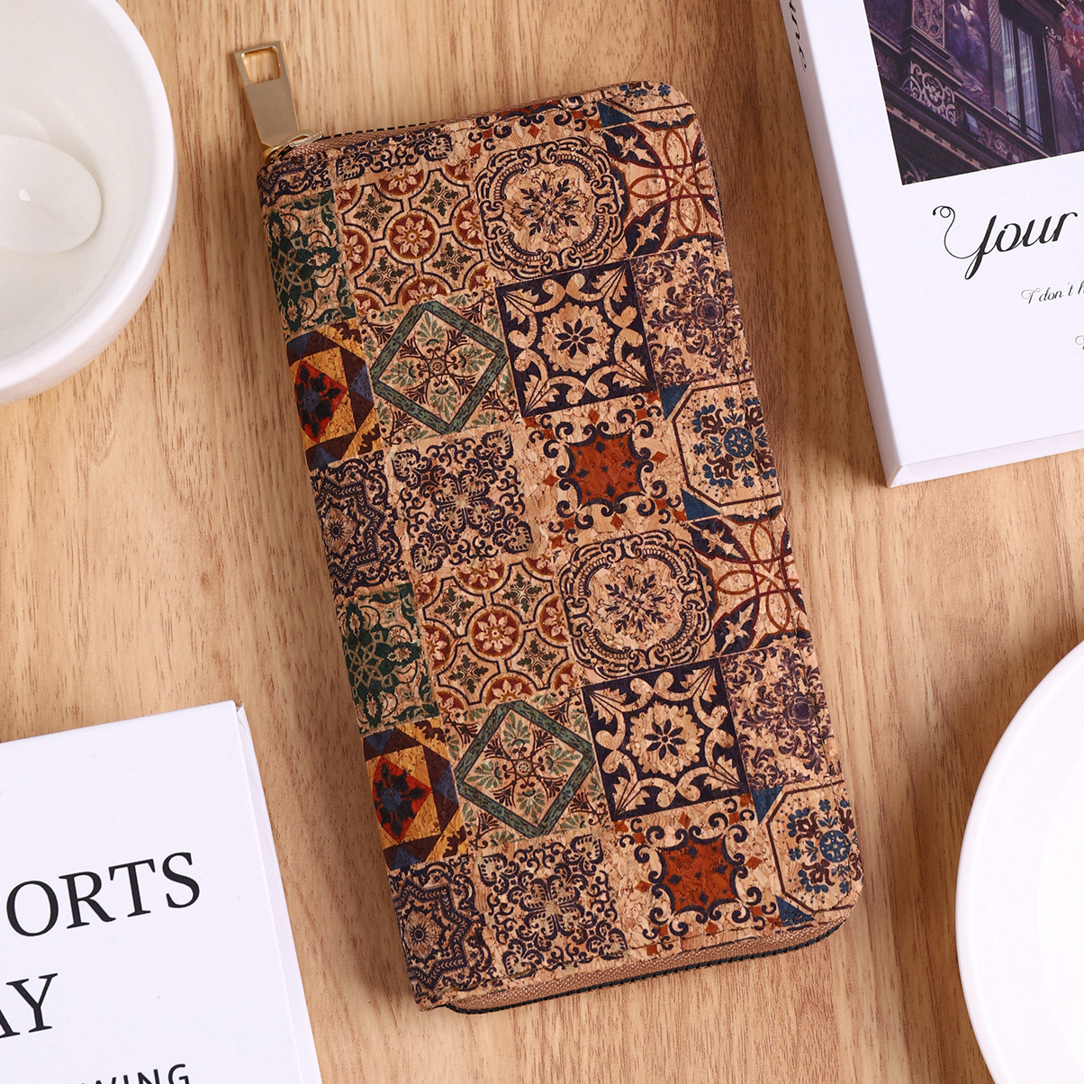 Free Shipping 2025 New Designer Bag Cross-border Ethnic Style Women's Wallet Wood Grain Multi Card Slot Card Bag PU Material Exquisite Practical 