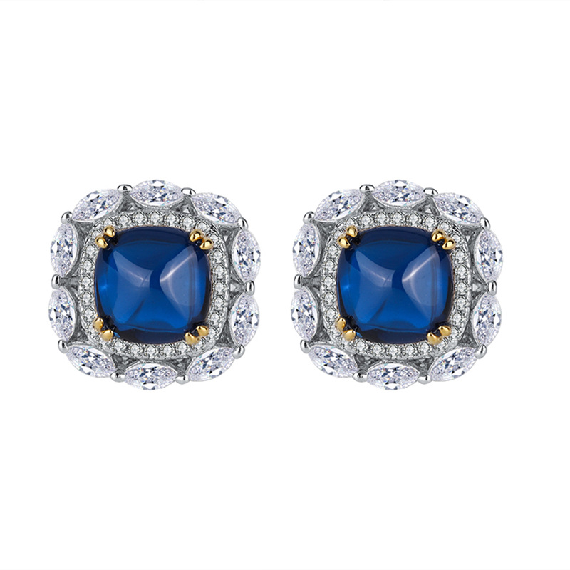 Women's Fashionable S925 Hinged Post Earings Decorated With Radiant Polychrome CZ Stones: Timeless Style Staple