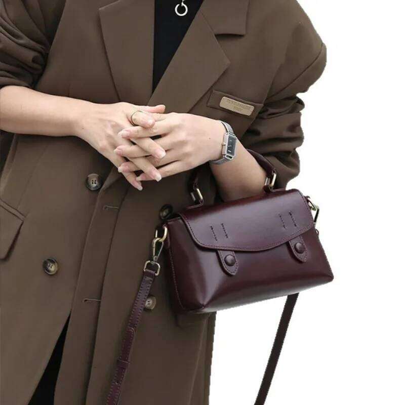 2025 New Leather Women's Handbag - Retro Single Shoulder Fashion Crossbody High Quality Small Square Bag 2025/06/10 2025/06/10