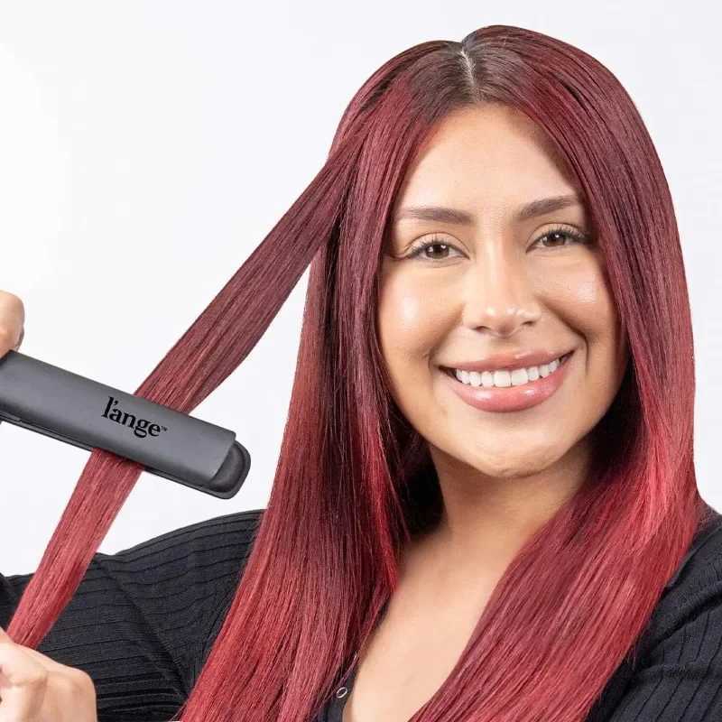 LANGE HAIR Le Titanium Flat Iron Hair Straightener and Curler 2 in 1 Best Curling Flat Iron for All Hair Types (Black 1) W250610