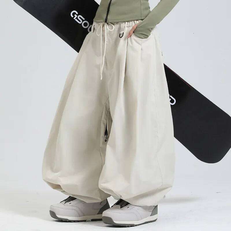 2025 New Women's Winter Sports Outdoor Single Board Loose Wind Proof Breathable Men's Wide Leg Ski Pants