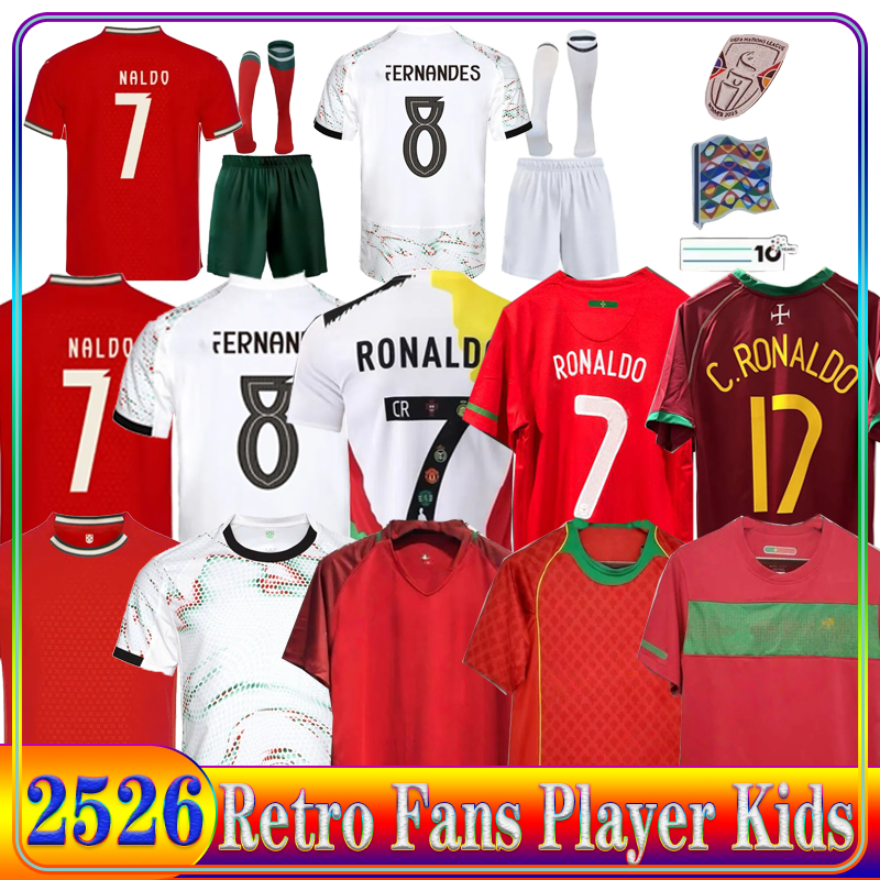 2025 2026 soccer soccer jersey RoNalDo Retro Long Sleeves Portuguese soccer jerseys JOAO FELIX RUBEN NEVES DI PORTUGIESER Portugal football shirt Team Men Kids kit