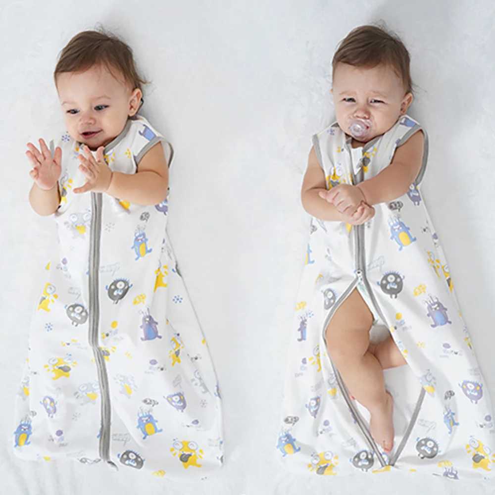Baby Sleeping Bag For Newborn Baby Wearable Blanket 0.5 Tog Summer 100% Cotton Print Vest Sleep Sack Baby Boys Girls 0-3 Years y250610A58B