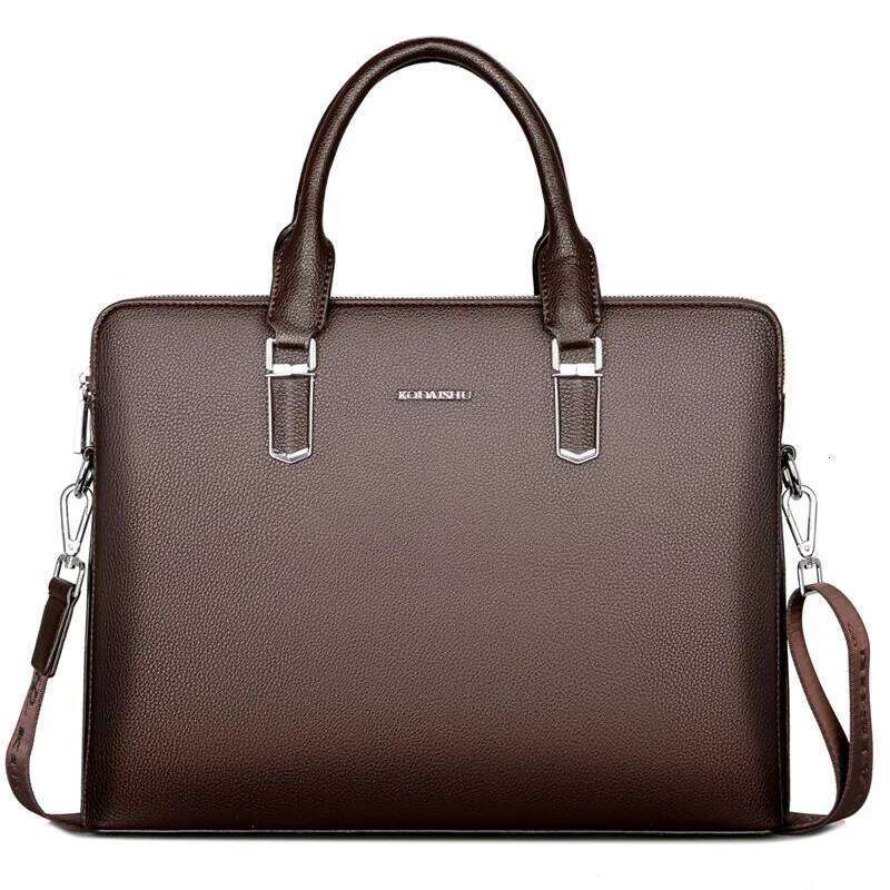 2023 New Cow Genuine Leather Business Men's Male Briefcase Shoulder Men Messenger Bag Tote Computer Bags