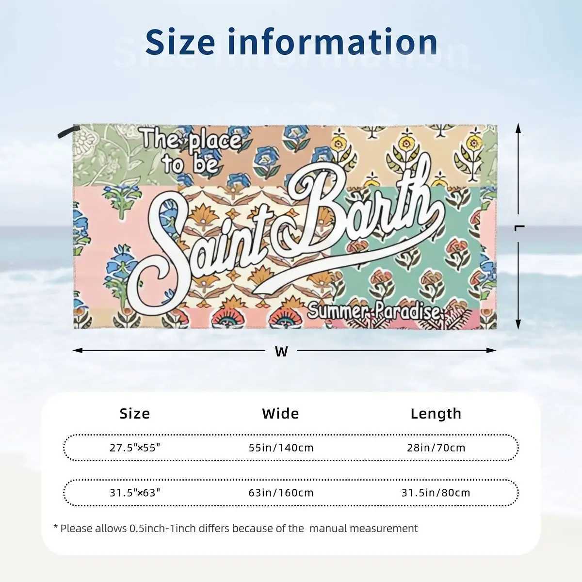 Quick Drying Bath Towels S-Saint B-Barth Oversized Printing Towel Super Absorbent Pool Towel Blanket S25610