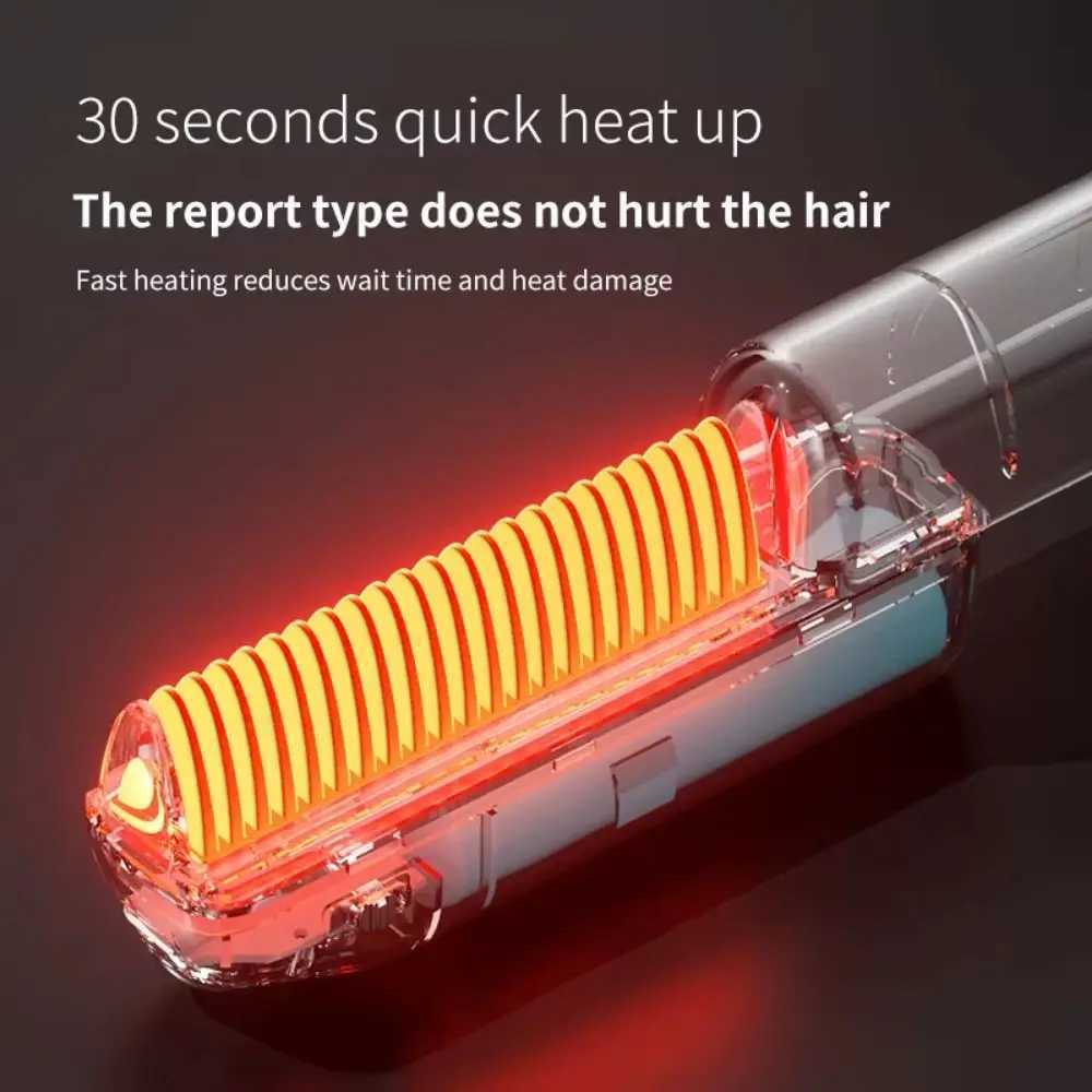 Anti Scald Electric Hair Straightening Comb Scalable Fast Heating Negative Ion Straightening Brush Smooth Comb Teeth 3 Modes W250610