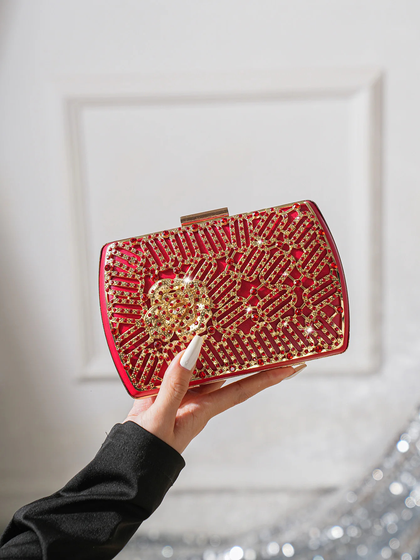 Elegant Rhinestone Evening Bag Perfect for Party Prom Wedding Womens Box Clutch Purse 250605