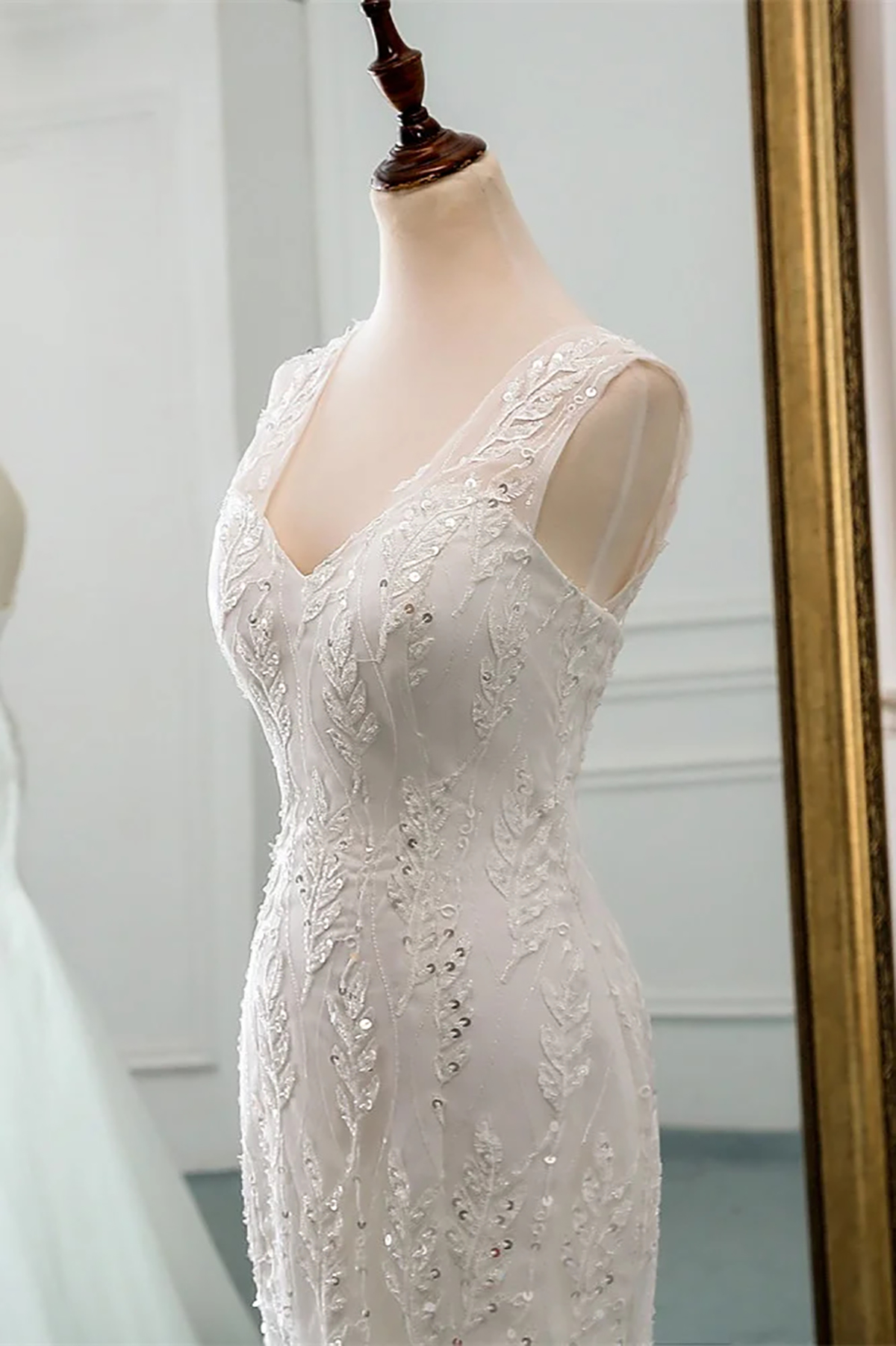 Elegant Sequined Lace Mermaid Wedding Dresses Sweetheart Neck Bridal Gowns Sleeveless Tulle Skirt Bride Dresses Second Birthday Engagement Gowns
