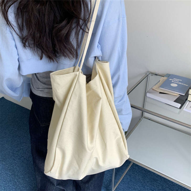 Korean Dongdaemun Large Capacity Artistic Canvas Tote Bag 2021 New Trendy Fashion Simple Shoulder Handbag