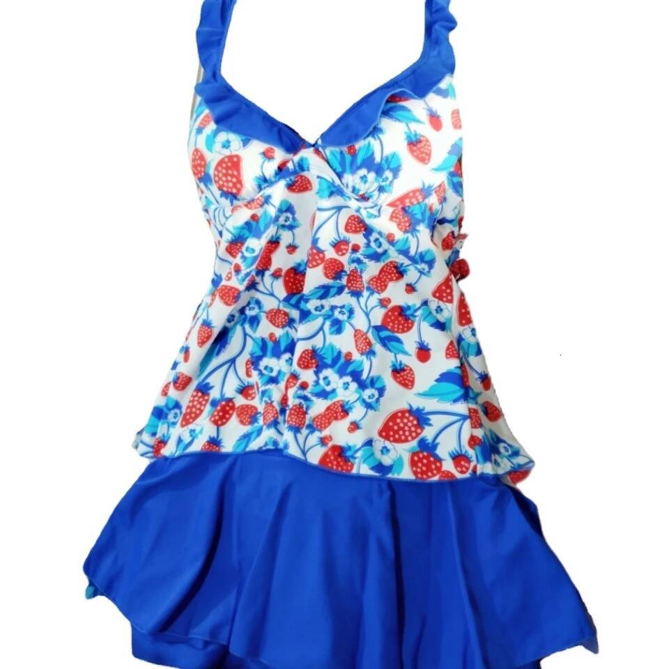 Women's Two Piece Swimsuit Sexy Open Back Printed Bathing Suit Shorts Tops Adjustable Straps Halter Monokini Bikini Sets