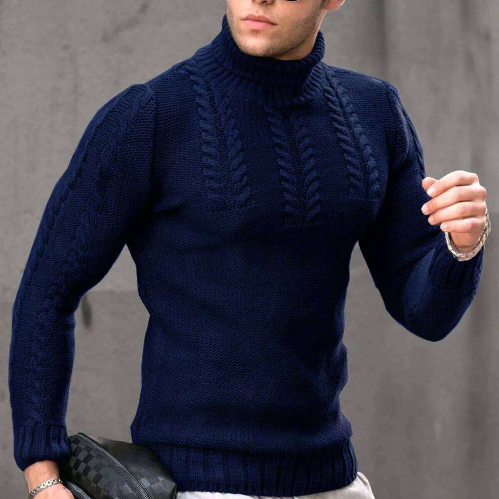 2025 European American Autumn And Winter New Warm Trade Turtleneck Sweaters Men's Casual Pullovers