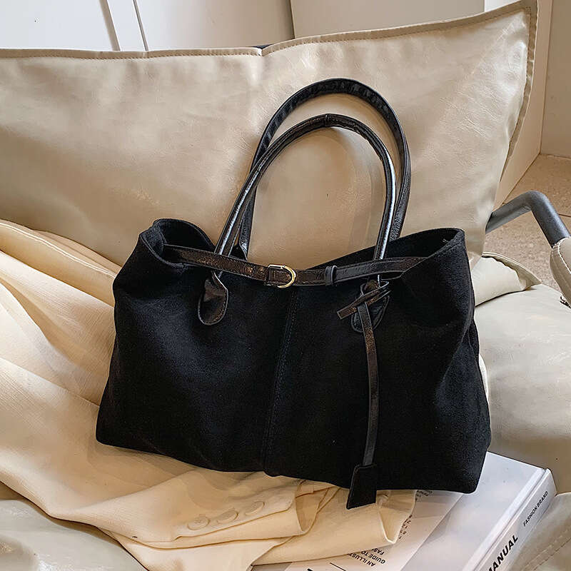 Autumn Winter Large Capacity Suede for Women 2024 New Casual Commuter Shoulder Handheld Tote Bag