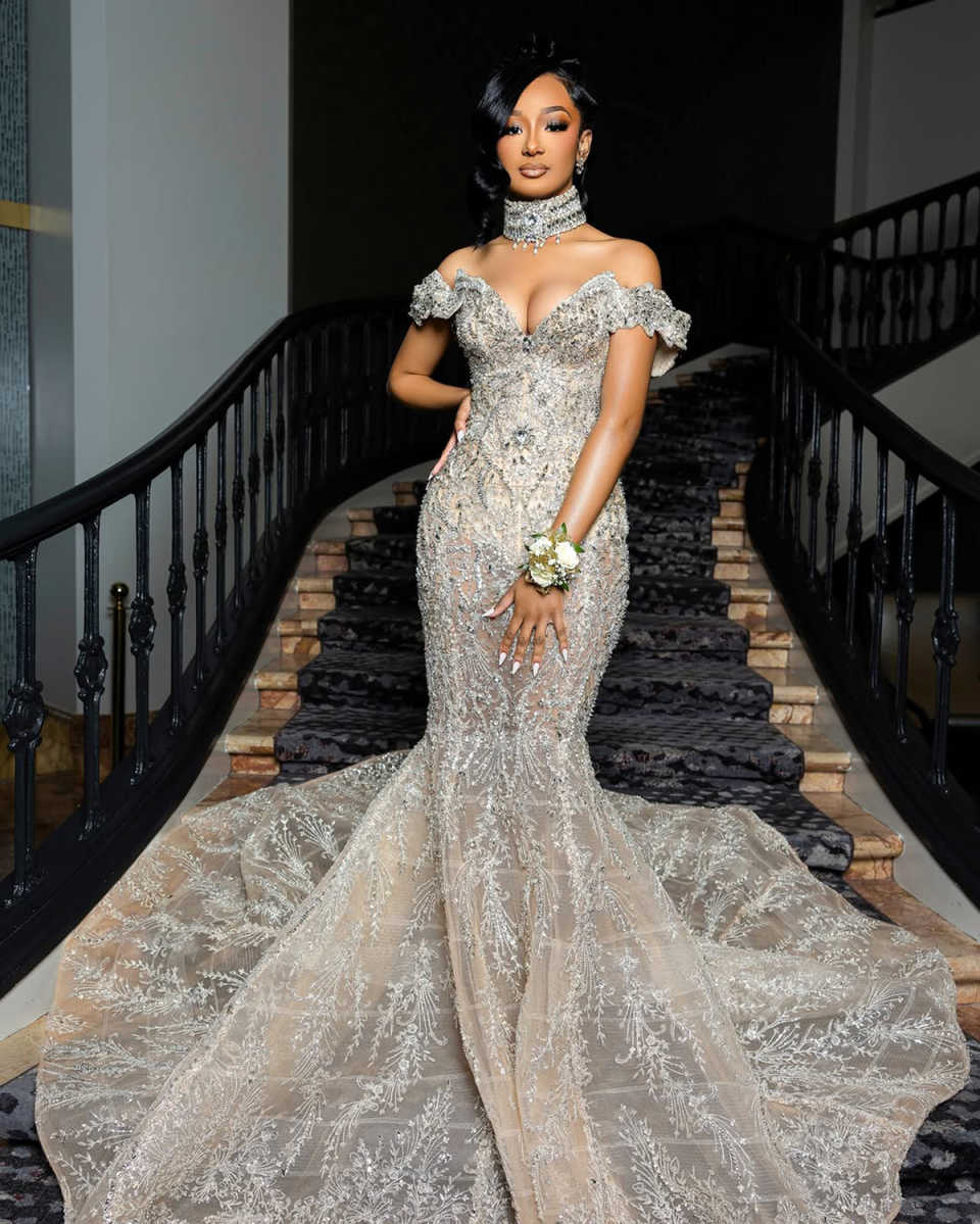 Stylish Mermaid Evening Dress V Neck Prom Gowns Sequins Beads Appliques Shine Prom Dress vestidos de festa Special Occasion Dresses Plus Size Customiz