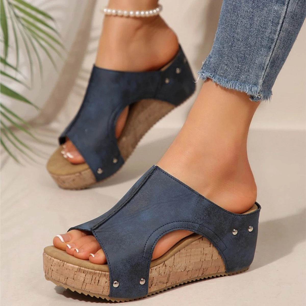 Sandals Shoes Women Summer Soft Women Shoe Slides Womens Sandals Wedge Shoes Woman Platform Heels Slippers Women Footwear 250604