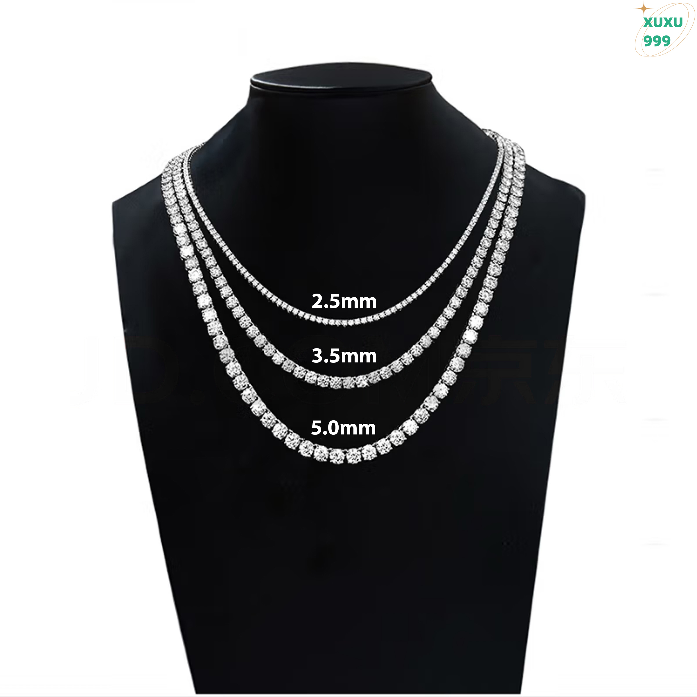 Moissanite Diamond Chain Gold Plated Silver 925 Necklace Chain 2mm 3mm 4mm Round Cut High Quality Moissanite Necklace OACOCA