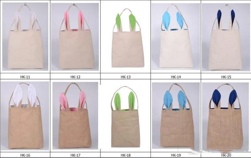 Easter Gift Bag Classic Bunny Ears Bag Jute Basket Put Easter Eggs for Kids Celebration Gift Easter Sunday Decoration c329 ZZ
