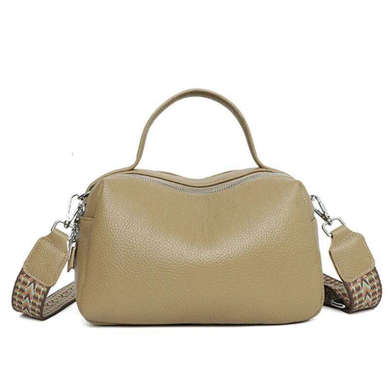 Soft Genuine Leather Handbag Women Shoulder Messenger Bag Solid Color Cowhide Tote Fashion Female Crossbody Sac