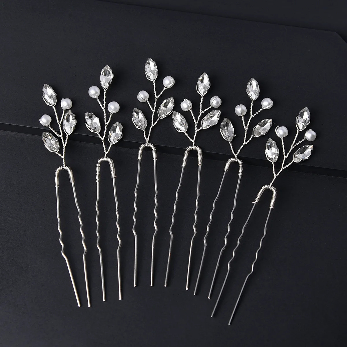 6Pcs Bridal Hairpins Wedding Headpiece Golden And Silvery Pearl Hair Comb Rhinestone Crystal Wedding Hair Accessories 250610