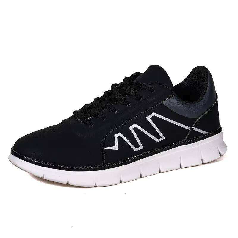 Factory Price Leather Upper Sport Men Sneakers Light Weight Running Shoes
