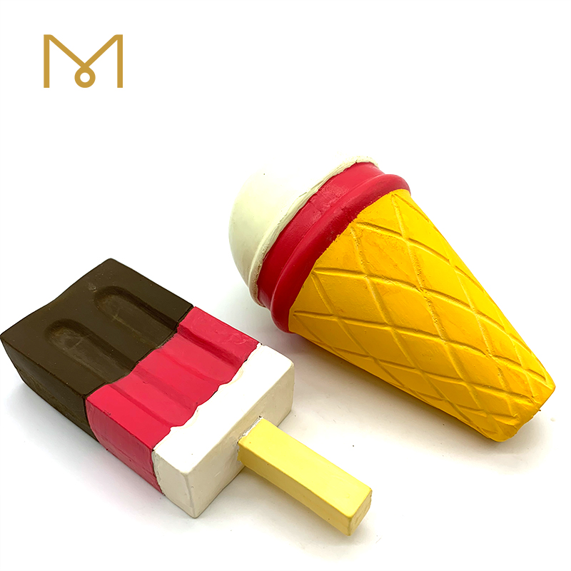 Squeaky Rubber Chew Dog Toy Colorful Screaming Soft New Natural Wholesale Food Latex Ice Cream Dog Toys 6pcs/Pack