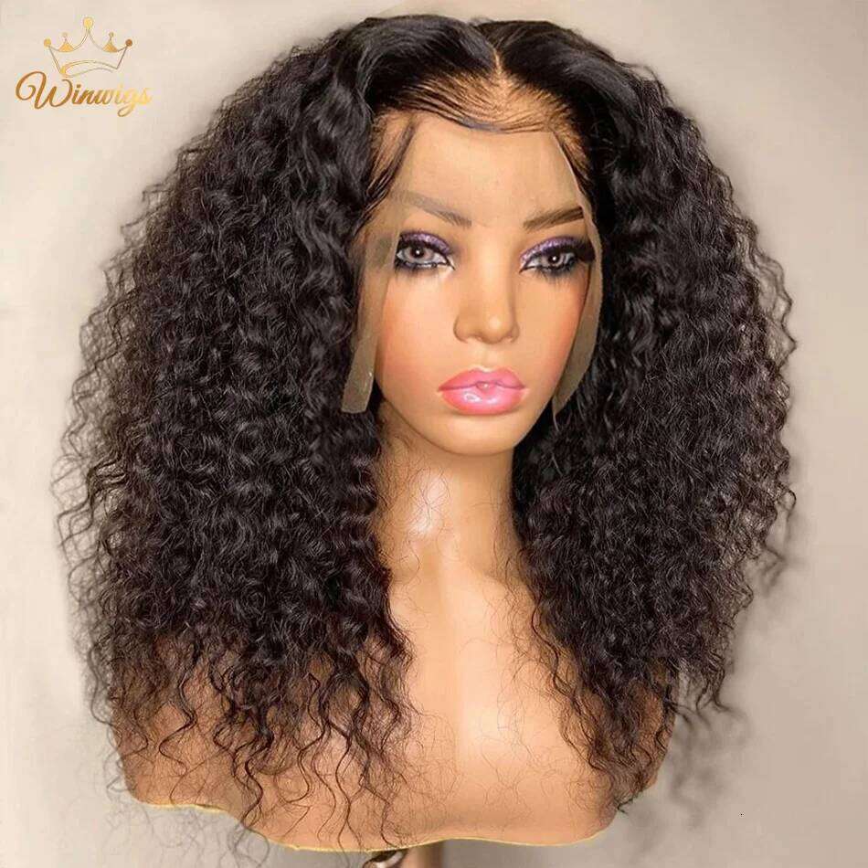 13X6 HD Wig 30 inch Jerry Front Human Hair Bouncy Water Kinky Curly 13x4 Lace Frontal Wigs Woman