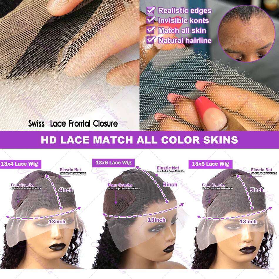 220 Density Bone Straight 13x4 Front Wigs 30 Inch Brazilian 13x6 13x7 HD Transparent Lace Frontal Human Hair Wig For Women